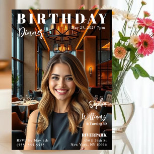 Invitation Couverture Magazine Anniversaire Dîner