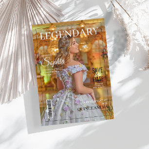 Invitation Couverture Magazine Quinceanera Enregistrer La Dat