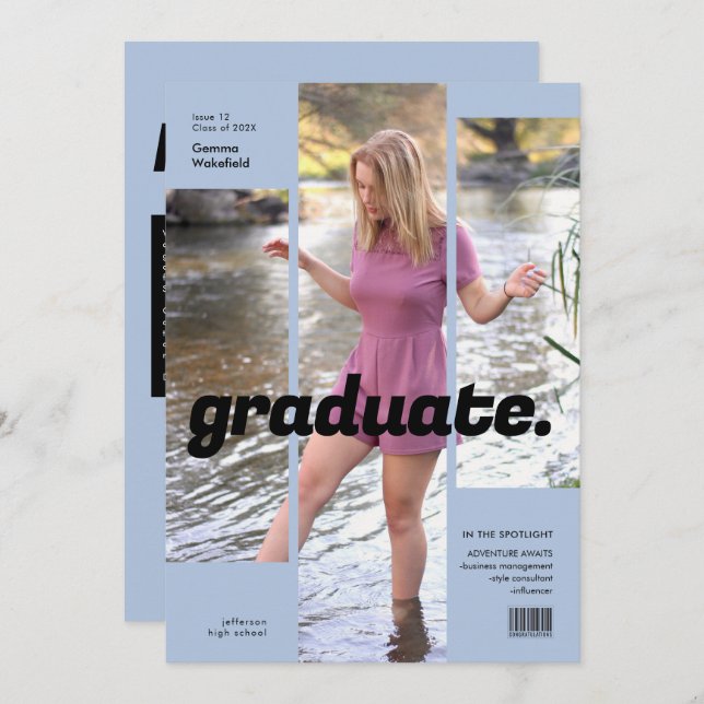 Invitation Couverture Magazine simple et moderne (Devant / Derrière)