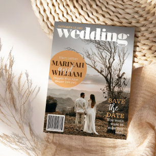 Invitation Couverture Magazine tendance Enregistrer la date P