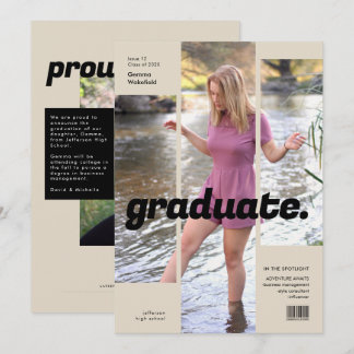 Invitation Couverture minimaliste de magazine tendance Grad P