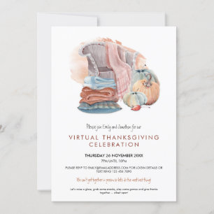 Invitation Couvertures douillettes Citrouilles Virtual Thanks