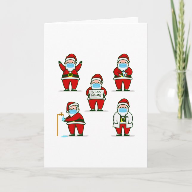 Invitation covid noël visage masque docteur santa claus (Devant)