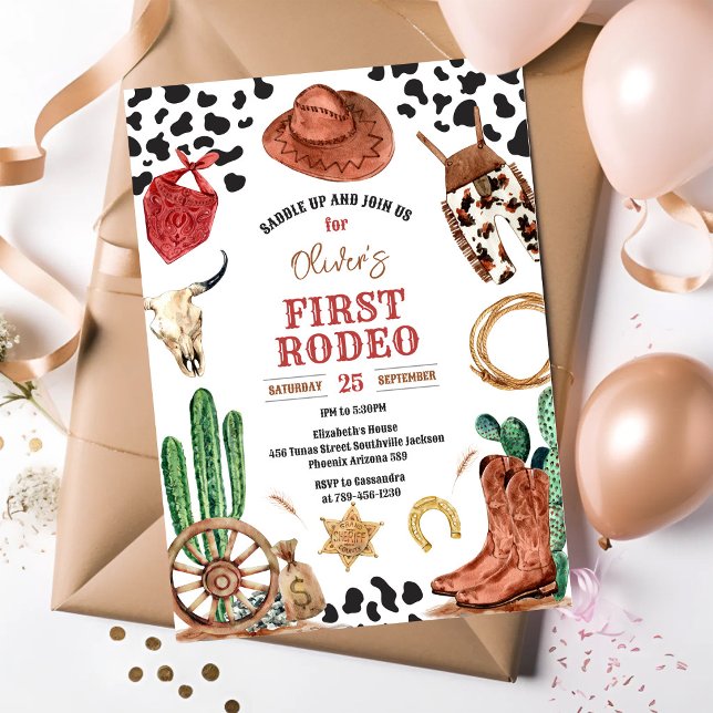 Invitation Cow-boy Premier Rodéo Far West 1er Anniversaire (Créateur téléchargé)