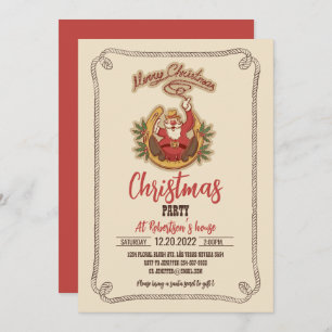 Invitation Cow-boy Santa Claus