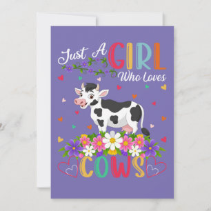 Invitation Cow Lover Just A Girl Who Loves Cows