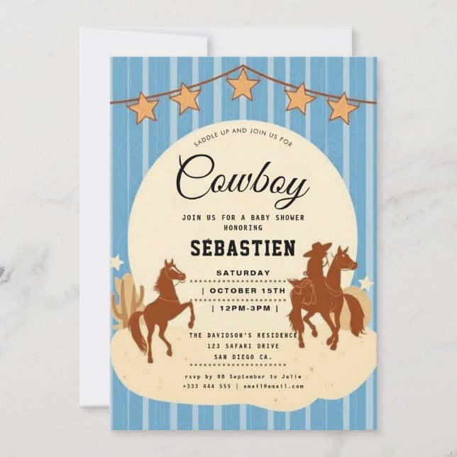 Invitation Cowboy (Devant)