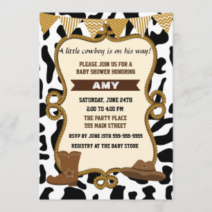 Invitation Cowboy Baby Boy Shower Old Western