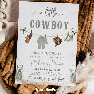 Invitation Cowboy Baby shower Ouest