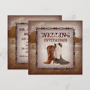 Invitation Cowboy Boots Country western