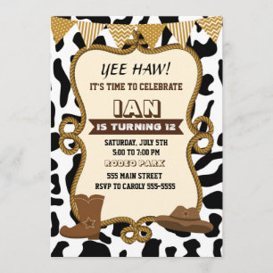 Invitation Cowboy Boy Birthday Party Old Western