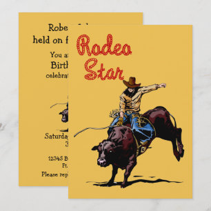 Invitation Cowboy Bull Rider de la partie occidentale