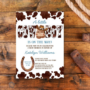 Invitation Cowboy cheval de bébé mignon baby shower de l'oues