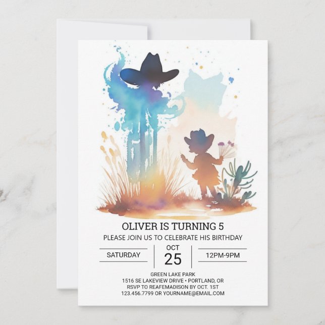 Invitation Cowboy Chic Custom Anniversaire (Devant)