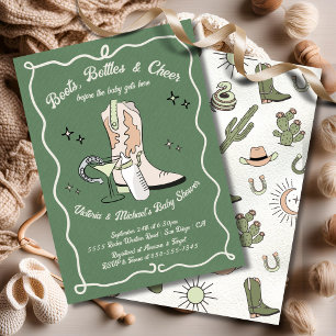 Invitation Cowboy Cocktails bouteilles Baby shower
