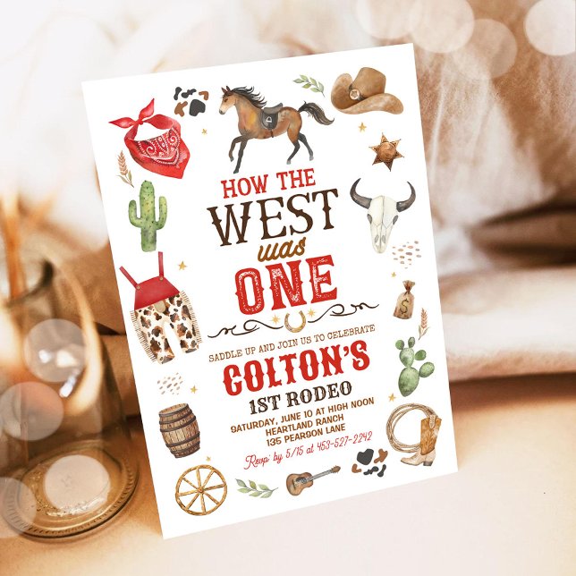 Invitation Cowboy Comment l'Ouest a été un 1er Rodéo Annivers (Créateur téléchargé)