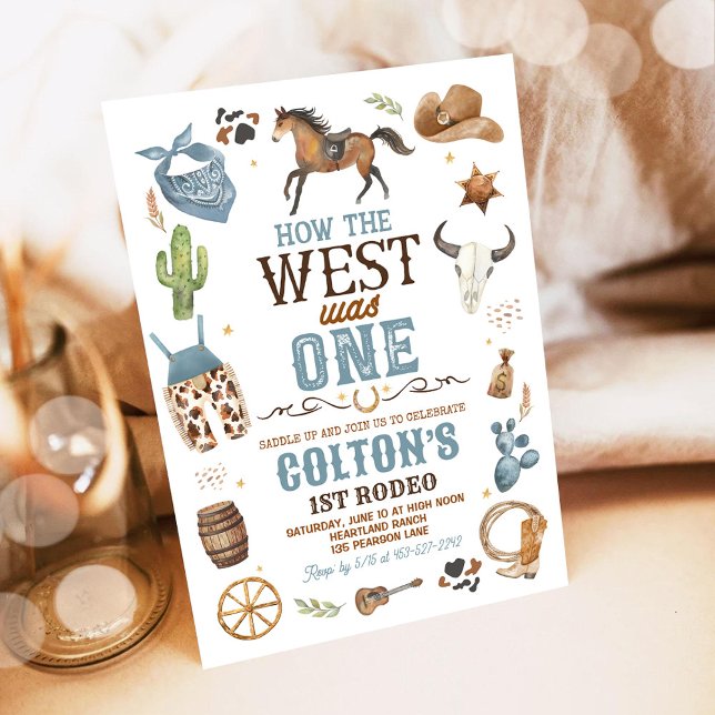 Invitation Cowboy Comment l'Ouest a été un 1er Rodéo Annivers (Créateur téléchargé)