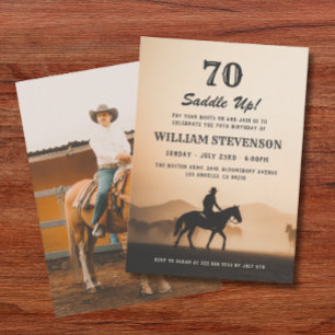 Invitation Cowboy Country Vintage Rustic Photo 70e anniversai