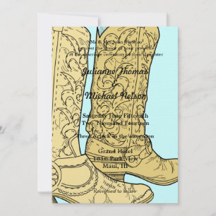 Invitation Cowboy Cowgirl Boots Western Mariage