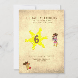 Invitation Cowboy Cowgirl Wild West fête d'anniversaire de l'