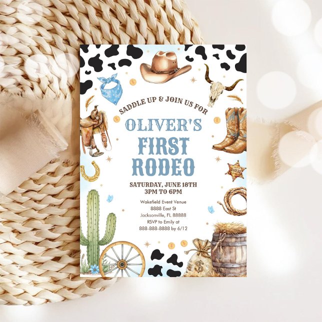 Invitation Cowboy de Rodéo Occidental Premier Rodéo 1er Anniv (Créateur téléchargé)