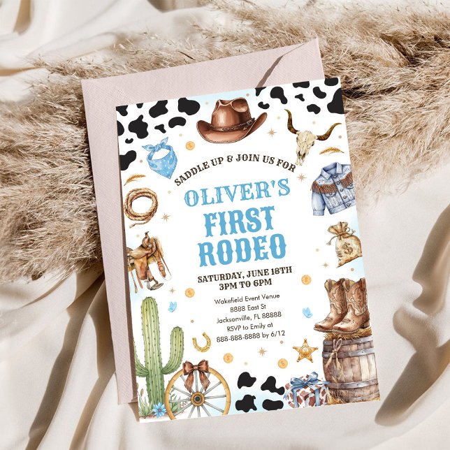 Invitation Cowboy de Rodéo Occidental Premier Rodéo 1er Anniv (Créateur téléchargé)