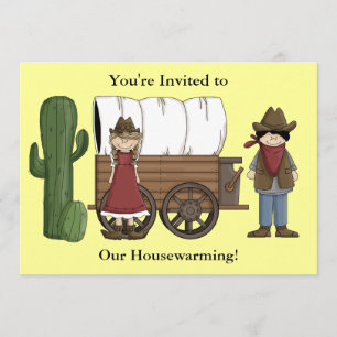 Invitation Cowboy et Cowgirl Houclier - Ouest