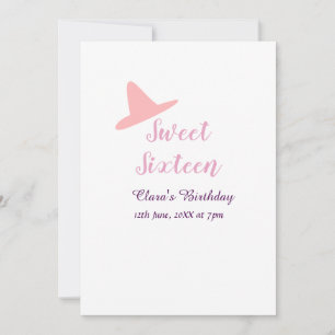 Invitation cowboy fille doux 16e anniversaire rose violet nom