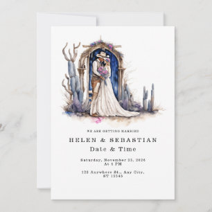 Invitation Cowboy Floral Western Mariage Rustique Mariage