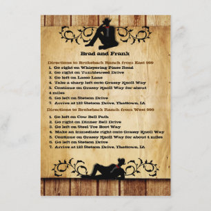 Invitation Cowboy Grooms Gay Mariage Directions de conduite C