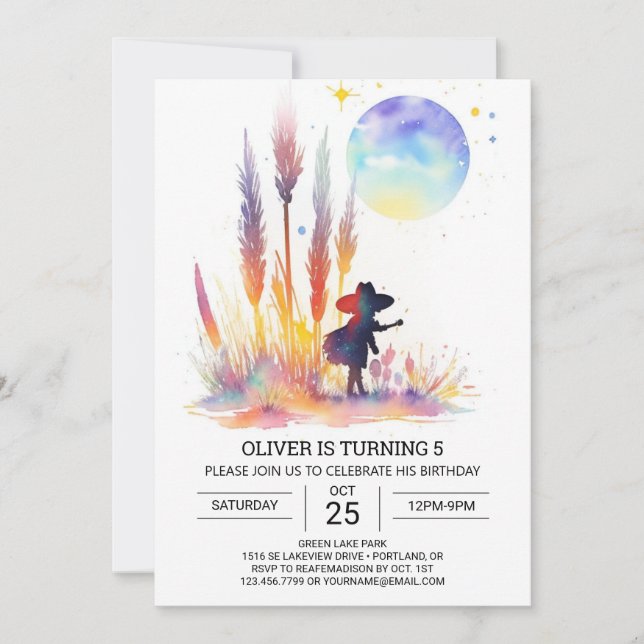 Invitation Cowboy Life Online Anniversaire (Devant)