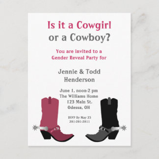 Invitation Cowboy ou cow-girl ? Le genre indiquent