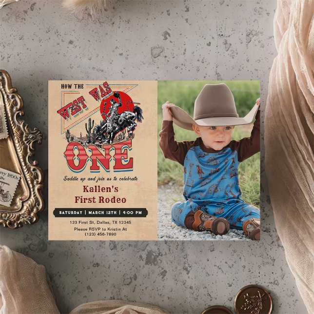 Invitation Cowboy Photo Anniversaire Comment L'Occident Était (Créateur téléchargé)