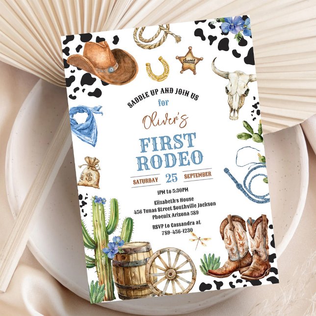 Invitation Cowboy Premier Rodéo Far West 1er Anniversaire (Créateur téléchargé)