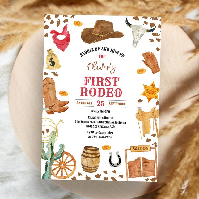 Invitation Cowboy Premier Rodéo Far West 1er Anniversaire (Créateur téléchargé)