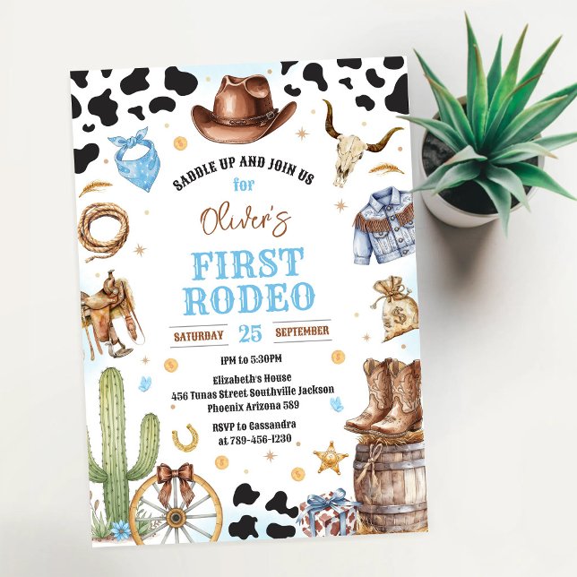 Invitation Cowboy Premier Rodéo Far West 1er Anniversaire (Créateur téléchargé)