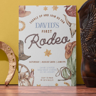 Invitation Cowboy Ranch Wild West 1er Rodéo fête d'anniversai