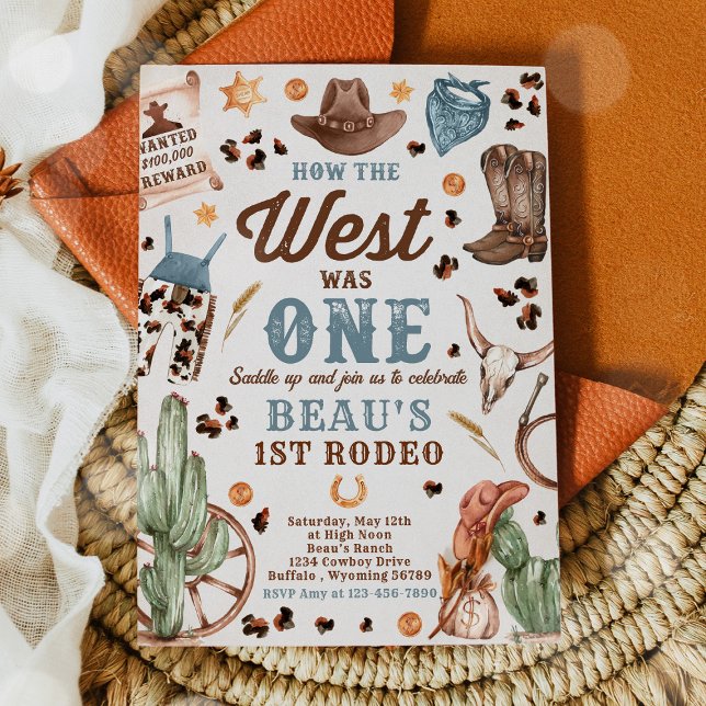 Invitation Cowboy Rodeo 1er Anniversaire Comment l'Occident é (Créateur téléchargé)