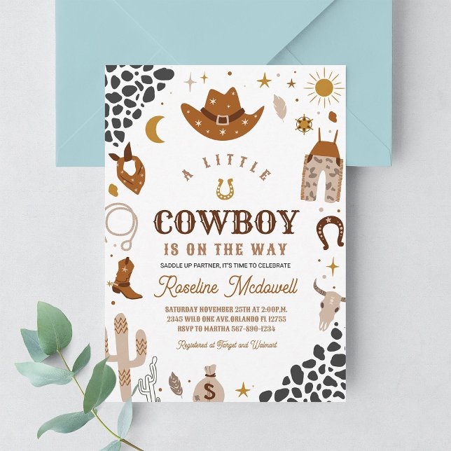 Invitation Cowboy Rodeo Boy Southwestern Ranch Baby shower (Créateur téléchargé)