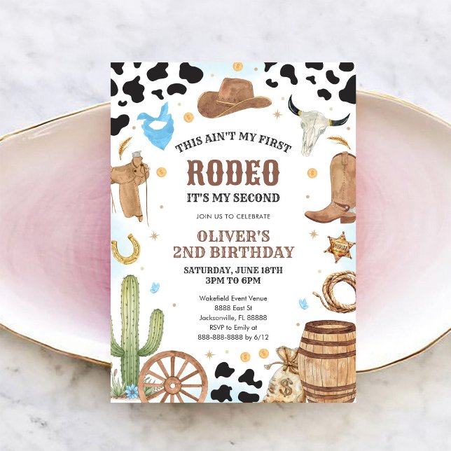 Invitation Cowboy Rodeo Occidental Deuxième Rodeo 2ème Annive (Créateur téléchargé)