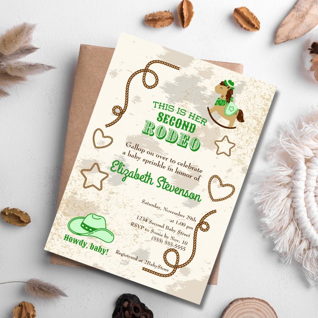 Invitation Cowboy Rodeo Unisex Howdy Baby shower Sprinkl (Créateur téléchargé)