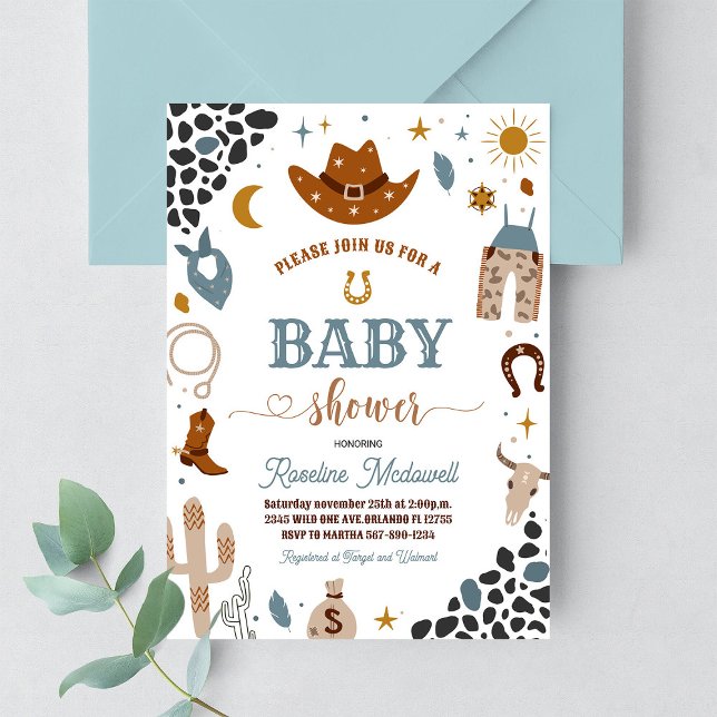 Invitation Cowboy Rodeo Wild West Baby shower (Créateur téléchargé)