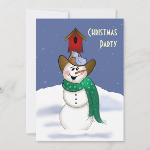 Invitation Cowboy Snowman avec Birdhouse