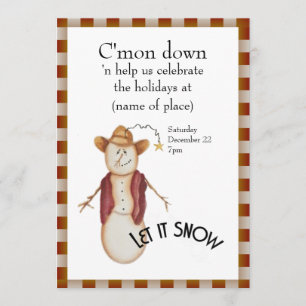 Invitation Cowboy Snowman Noël