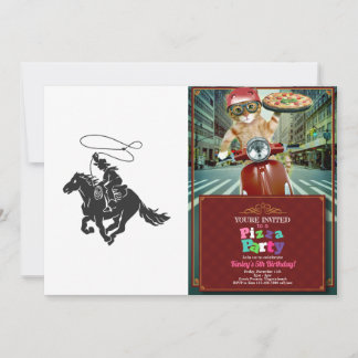 Invitation Cowboy sur buccking cheval courir avec lasso