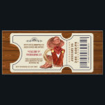 Invitation Cowboy Ticket Birthday Party<br><div class="desc">Une invitation rustique à une fête d'anniversaire - style occidental. (vecteur Arrière - plan créé par macrovecteur - www.freepik.com). (Vecteur aquarelle créé par photographeeasy - www.freepik.com). La carte est facile à customiser avec votre libellé, police et couleur de police. Pas exactement ce que tu cherches ? Tous nos produits peuvent...</div>