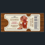 Invitation Cowboy Ticket Birthday Party<br><div class="desc">Une invitation rustique à une fête d'anniversaire - style occidental. (vecteur Arrière - plan créé par macrovecteur - www.freepik.com). (Vecteur aquarelle créé par photographeeasy - www.freepik.com). La carte est facile à customiser avec votre libellé, police et couleur de police. Pas exactement ce que tu cherches ? Tous nos produits peuvent...</div>