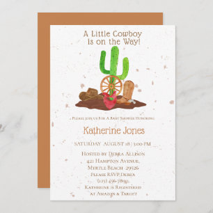 Invitation Cowboy Western Boy Baby shower