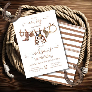 Invitation Cowboy Western Chaps Cloche fête d'anniversaire