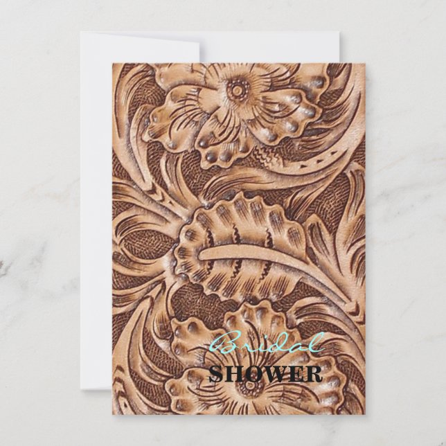 Invitation cowboy western country motif à outils cuir (Devant)